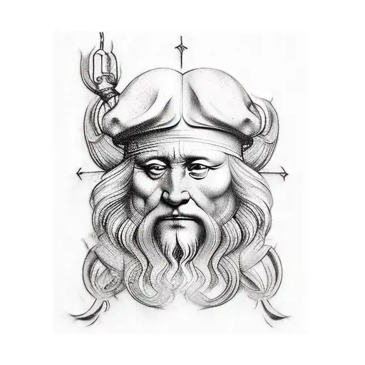 leonardo da vinci tattoo design idea
