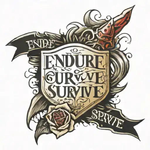 "endure & survive" on banner tattoo design idea