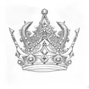 Celta crown on top of the name Alana tattoo design idea