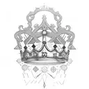 Celta crown on top of the name Alana tattoo design idea