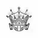 Celta crown on top of the name Alana tattoo design idea