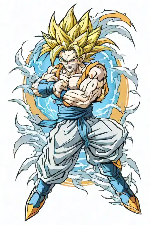 gogeta super saiyan tattoo design idea