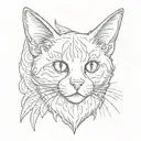 tabby cat with devil wings tattoo design idea