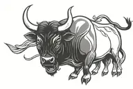 angry bull tattoo design idea