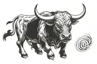 angry bull tattoo design idea