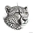 cheetah  tree time tattoo design idea