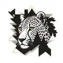 cheetah  tree time tattoo design idea