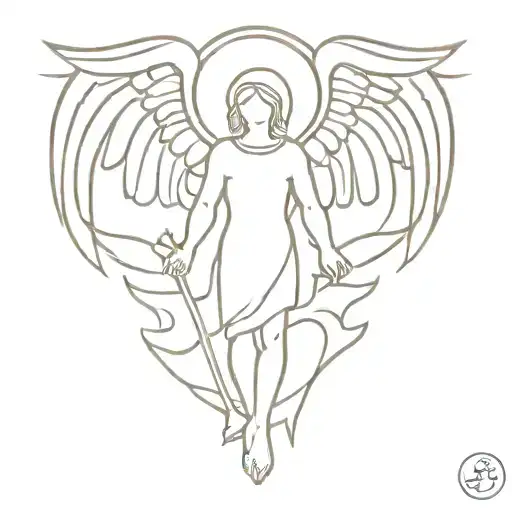 simply st michael archangel tattoo design idea