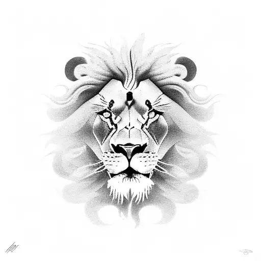 Lion snake  tattoo design idea