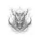 A blackwork illustration of a Twisted tea can with intricate patterns tattoo design idea