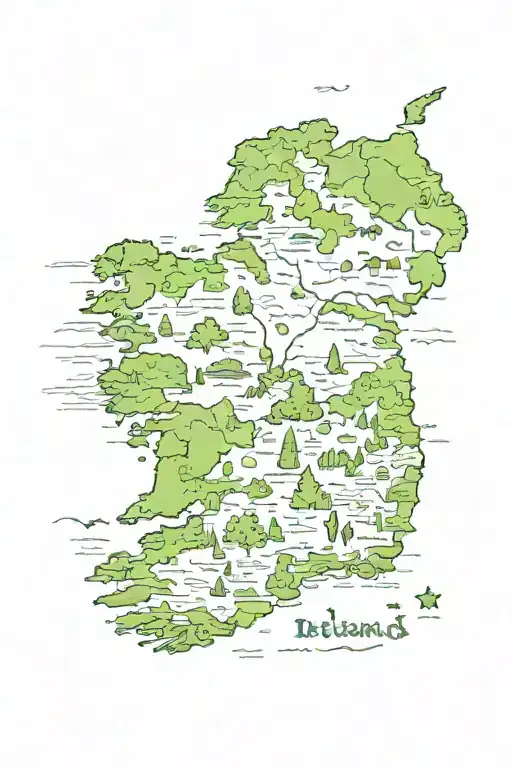 Ireland surrounded by lush nature tattoo design idea