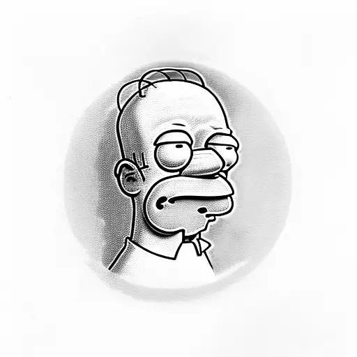 homer Simpson with a donut  tattoo design idea