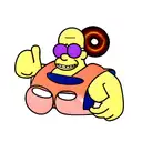 homer Simpson with a donut  tattoo design idea