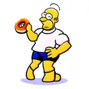 homer Simpson with a donut  tattoo design idea