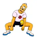 homer Simpson with a donut  tattoo design idea