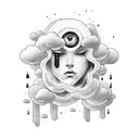 head in the clouds tattoo design idea