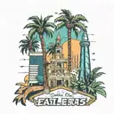 Las Vegas, Philadelphia eagles, tower of the americas, palm tree, hotel california tattoo design idea