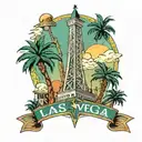 Las Vegas, Philadelphia eagles, tower of the americas, palm tree, hotel california tattoo design idea