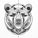 alpha Omega bear tattoo design idea