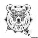 alpha Omega bear tattoo design idea