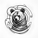 alpha Omega bear tattoo design idea