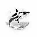 Killer Whale with Tree tattoo design idea
