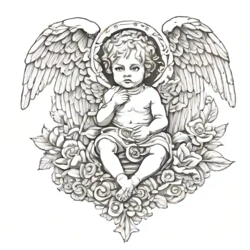 cherub gothic  tattoo design idea