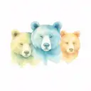  3 bears face looking cool tattoo design idea