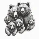 3 bears 1 father with 2 sons  tattoo design idea