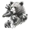 3 bears 1 father with 2 sons  tattoo design idea