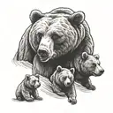 3 bears 1 father with 2 sons  tattoo design idea
