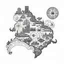 something that represent my journies around the world in my life: Brazil and Australia tattoo design idea