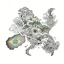 something that represent my journies around the world in my life: Brazil and Australia tattoo design idea