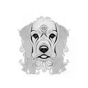 An intricate macrame design forming the shape of a cocker spaniel tattoo design idea