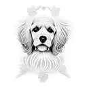 An intricate macrame design forming the shape of a cocker spaniel tattoo design idea