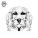 An intricate macrame design forming the shape of a cocker spaniel tattoo design idea