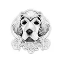 An intricate macrame design forming the shape of a cocker spaniel tattoo design idea