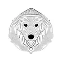An intricate macrame design forming the shape of a loyal dog tattoo design idea