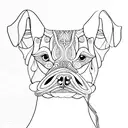 An intricate macrame design forming the shape of a loyal dog tattoo design idea