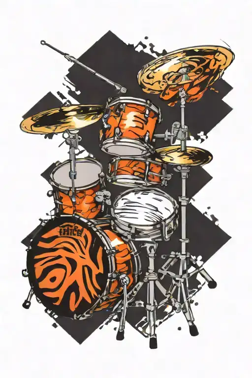 drum set tattoo design idea