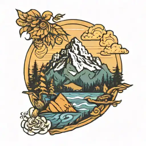 washington state mountains tattoo design idea