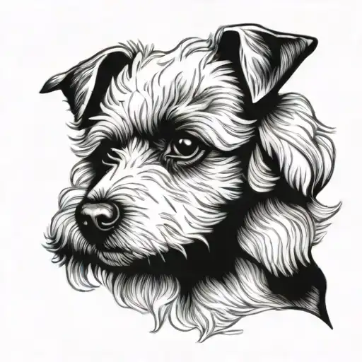 Bichon Frisé only head tattoo design idea