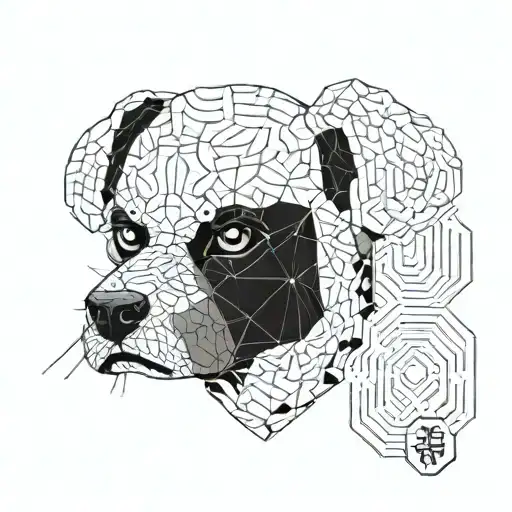 Bichon Frisé only head tattoo design idea