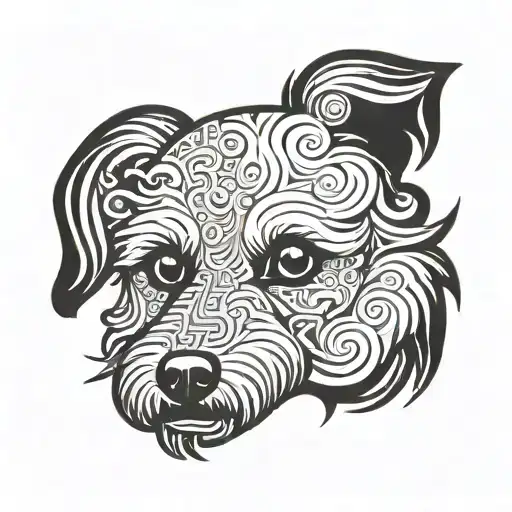 Bichon Frisé only head tattoo design idea
