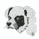 Bichon Frisé only head tattoo design idea