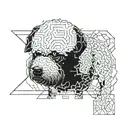 Bichon Frisé only head tattoo design idea