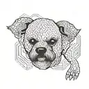 Bichon Frisé only head tattoo design idea