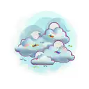 Clouds with 2 babies tattoo design idea
