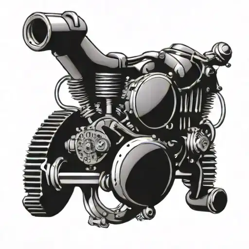 motor heart tattoo design idea