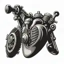 motor heart tattoo design idea